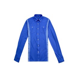 Bulk Order Blue Long Sleeve Shirt Supply Contrast Shirt Side Double Breast Pocket Property Management Shirt R370 Bulk Order Blue Long Sleeve Shirt Supply Contrast Shirt Side Double Breast Pocket Property Management Shirt R370